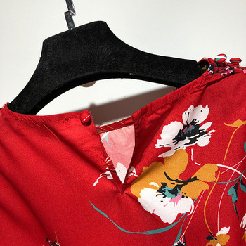 Rochie lunga cu decolteu oval si talie elastica