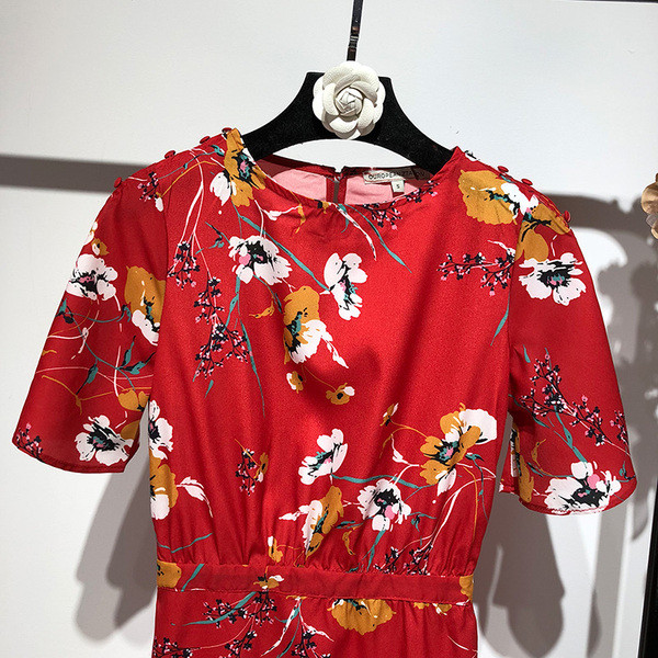 Rochie lunga cu decolteu oval si talie elastica