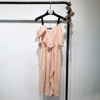 Rochie de dama din sifon cu bretele si maneci scurte