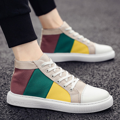 Tenisi de bărbați actuali în trei culori cu talpă plată