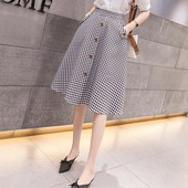 Fusta lunga dama in carouri casual in doua culori