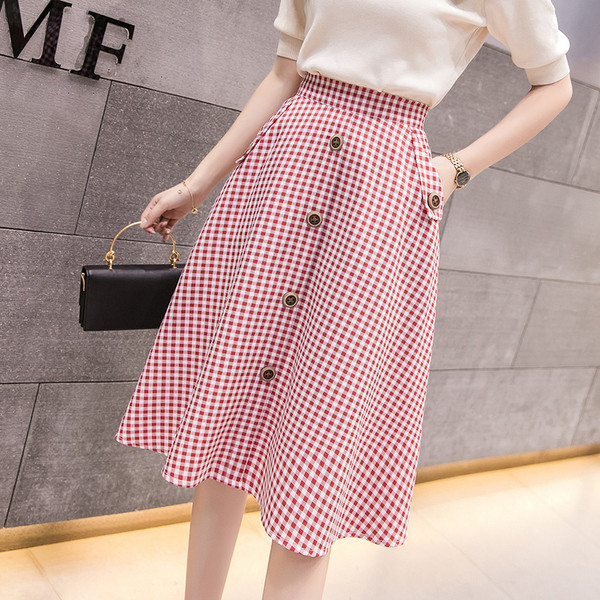 Fusta lunga dama in carouri casual in doua culori