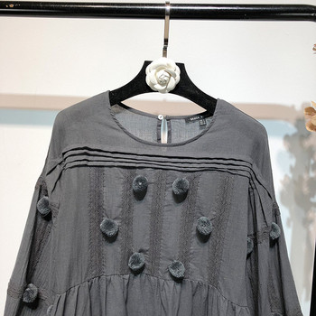 Rochie lată de damă cu mâneci lungi cu element 3D