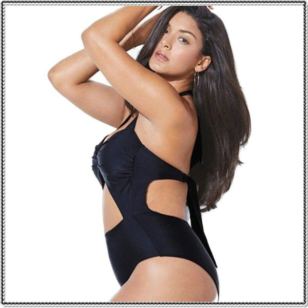 Costum de baie complet NOU pentru doamne în negru și roșu până la 4XL