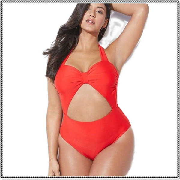 Costum de baie complet NOU pentru doamne în negru și roșu până la 4XL