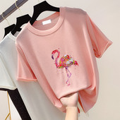 Tricou dama cu efect stralucitor si paiete in trei culori