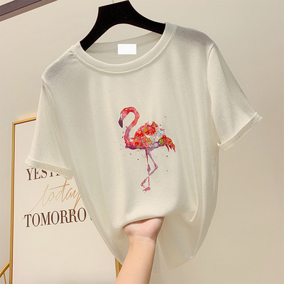 Tricou dama cu efect stralucitor si paiete in trei culori