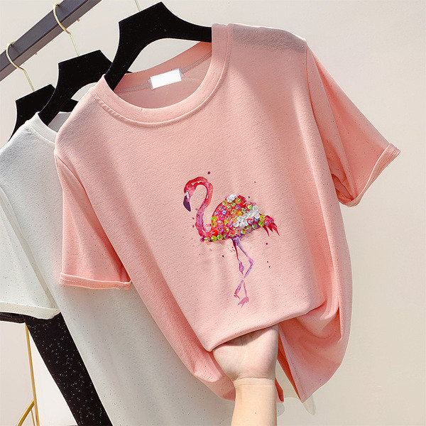 Tricou dama cu efect stralucitor si paiete in trei culori