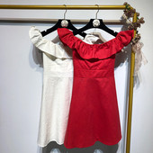 Rochie scurta cu umerii goi in doua culori