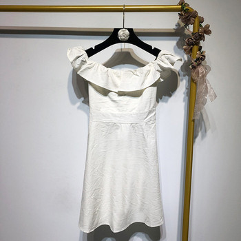 Rochie scurta cu umerii goi in doua culori