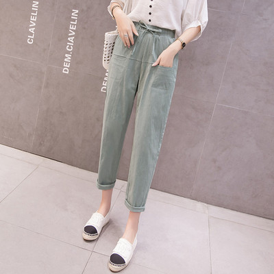 Pantaloni casual dama cu talie inalta in mai multe culori