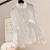 Cămașă de damă în dungi cu mâneci lungi