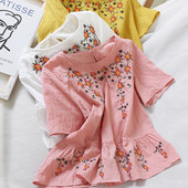 Bluza de dama eleganta cu broderie florala in mai multe culori