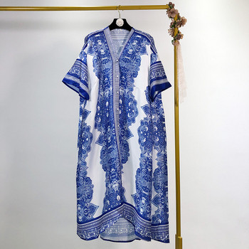 Rochie de dama larga si lunga cu model colorat