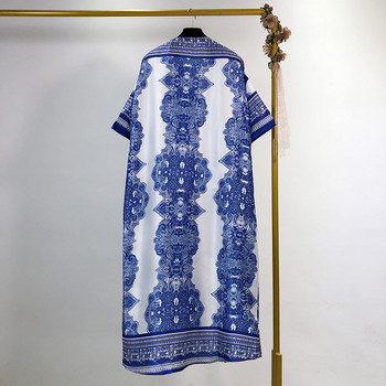 Rochie de dama larga si lunga cu model colorat