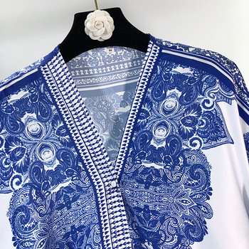 Rochie de dama larga si lunga cu model colorat