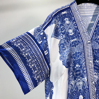 Rochie de dama larga si lunga cu model colorat