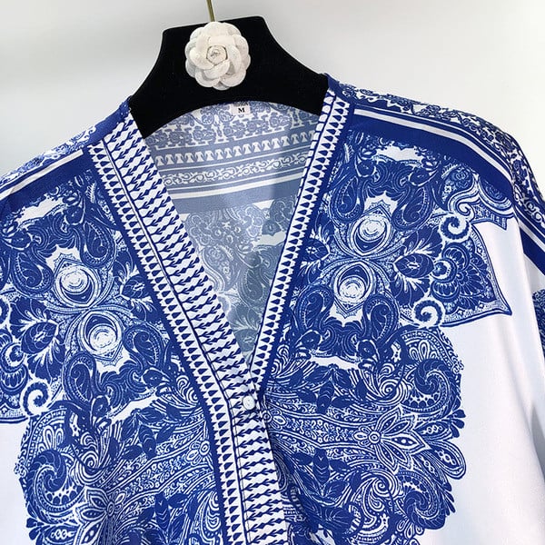 Rochie de dama larga si lunga cu model colorat