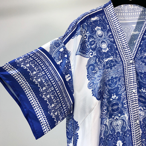 Rochie de dama larga si lunga cu model colorat