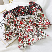 Cămașă modernă de damă cu mâneci scurte în alb și negru