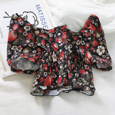 Cămașă modernă de damă cu mâneci scurte în alb și negru