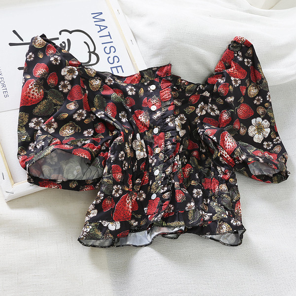 Cămașă modernă de damă cu mâneci scurte în alb și negru