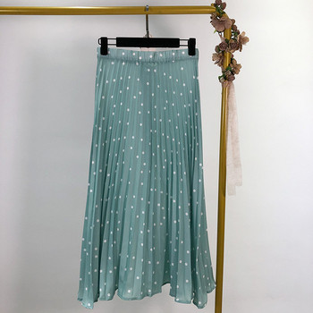 Fusta lunga plisata cu nasturi