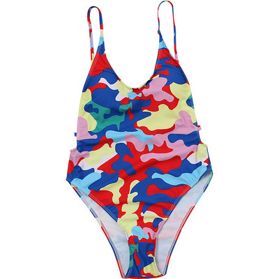 Πολύχρωμα μαγιό με λεπτές λωρίδες και σχέδιο καμουφλάζ