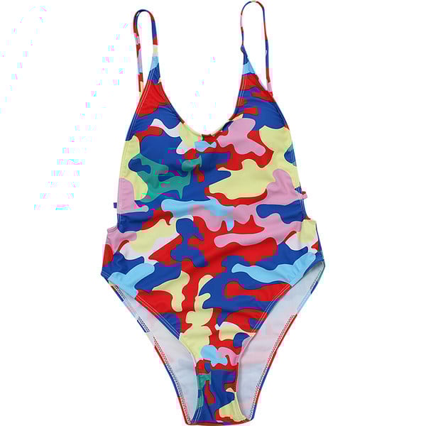 Πολύχρωμα μαγιό με λεπτές λωρίδες και σχέδιο καμουφλάζ