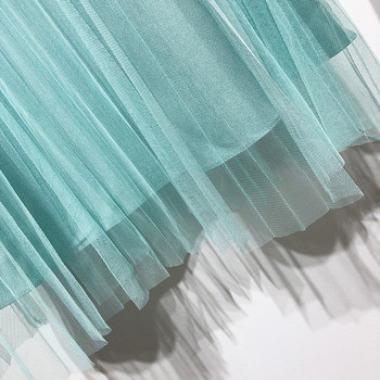 Fusta de dama lunga plisata cu tul