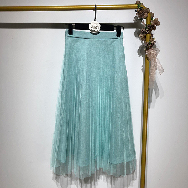 Fusta de dama lunga plisata cu tul