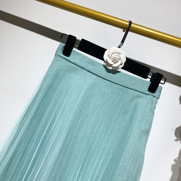 Fusta de dama lunga plisata cu tul