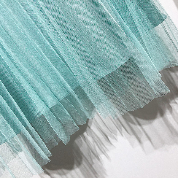 Fusta de dama lunga plisata cu tul