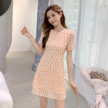 Rochie moderna de dama cu model floral in doua culori