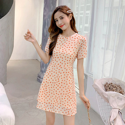 Rochie moderna de dama cu model floral in doua culori