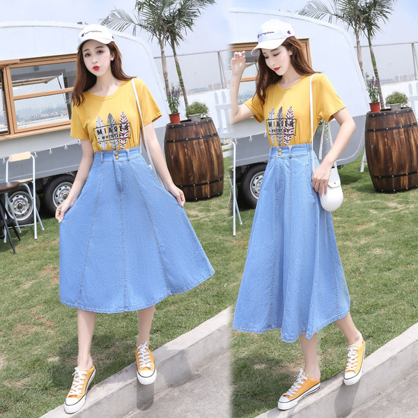 Fusta dama casual cu talie inalta - model croiat