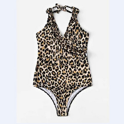 Γυναικείο κομψό μαγιό  με λεοπάρδαλη πριντ 
