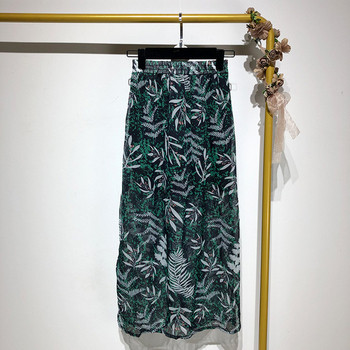 Fusta lunga din sifon cu model floral