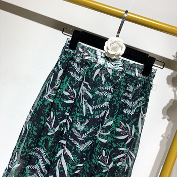 Fusta lunga din sifon cu model floral