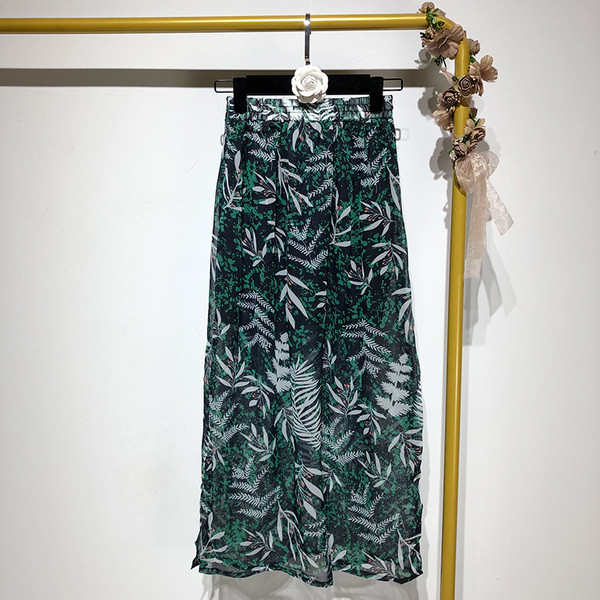 Fusta lunga din sifon cu model floral