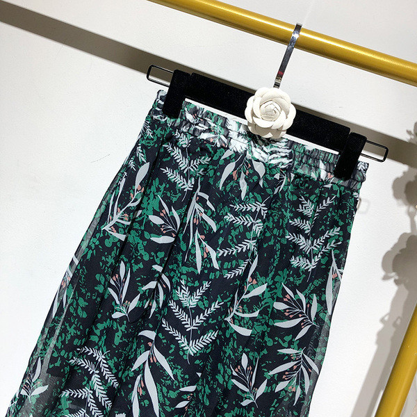 Fusta lunga din sifon cu model floral