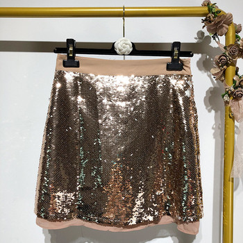 Fusta scurta moderna cu paiete