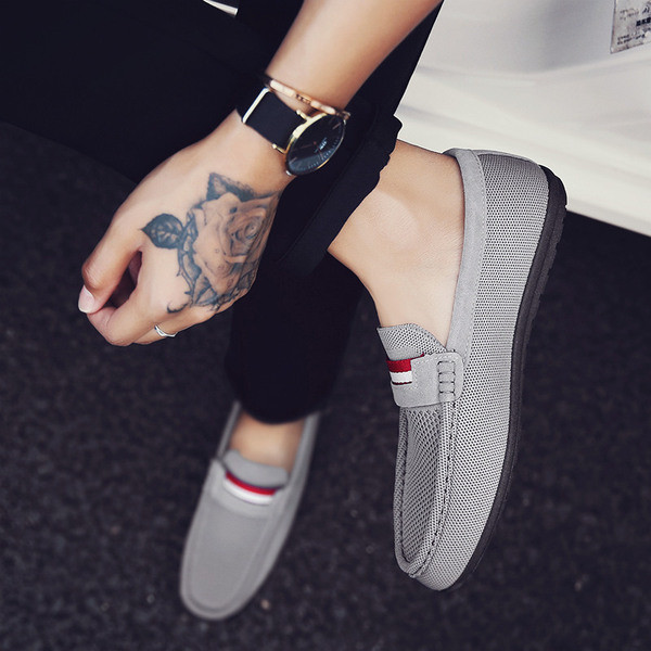 Mocasini moderni pentru bărbați în negru și gri