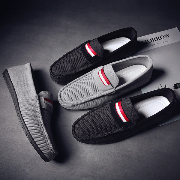 Mocasini moderni pentru bărbați în negru și gri