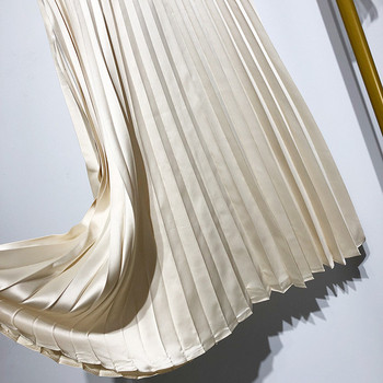 Fusta moderna plisata de dama cu efect stralucitor