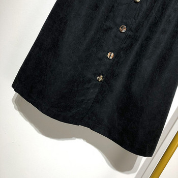 Hosszú alkalmi szoknya fekete gombokkal