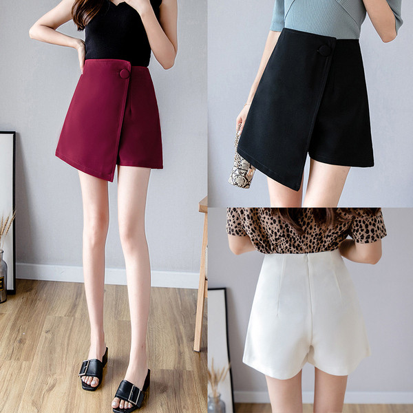 Fusta - pantaloni in trei culori cu talie inalta