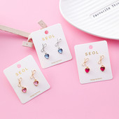 Cercei eleganti de dama - cu pietre in trei culori