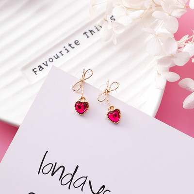 Cercei eleganti de dama - cu pietre in trei culori