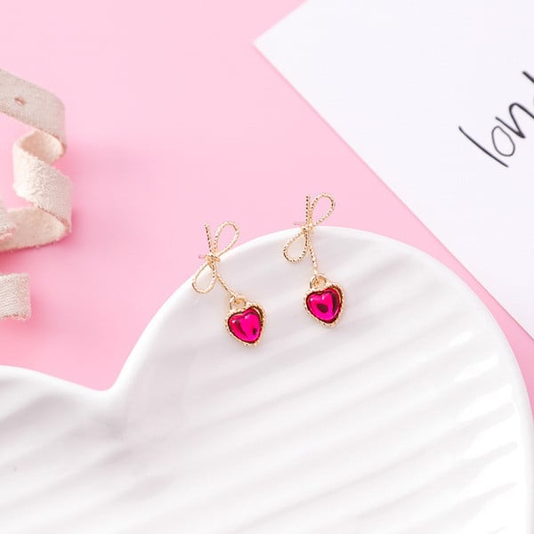 Cercei eleganti de dama - cu pietre in trei culori